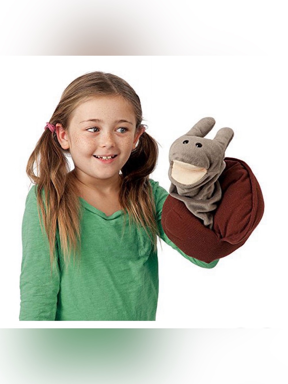 Folkmanis Plush Snail Puppet.  Super cute with a long neck.